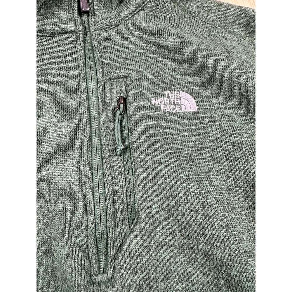 The North Face Never Stop Exploring Knit Jacket Mens S Green Lined‎ Quarter Zip